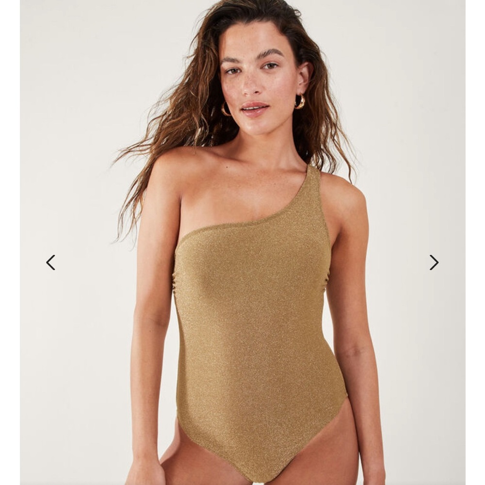 Accessorize Shimmer One Shoulder Swimsuit EUC